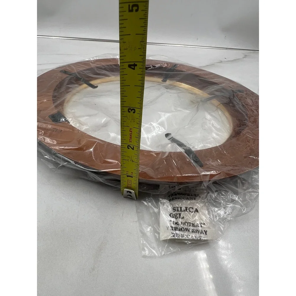 Van Hygan & Smythe CS95 Round Collector Plate Frame Cherry Wood Gold Rim 12in